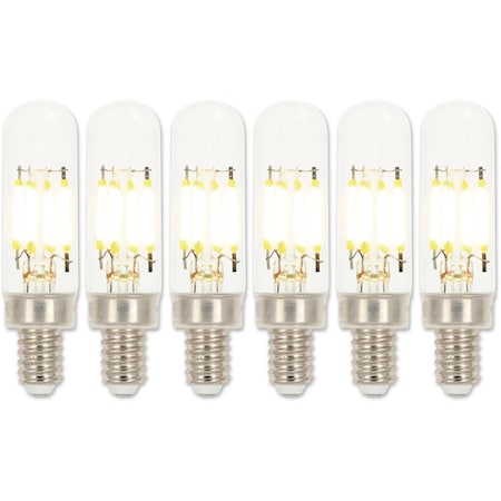 Westinghouse Bulb LED Dimmable 2.5W 120V T6 Filament 2700K Clear E12 Candelabra Base, 6PK 5158120